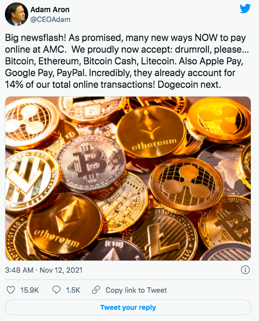 Bitcoin Bio Boomar - 14% Betalar Med Krypto Hos AMC