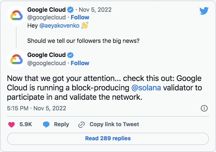 Google X Solana