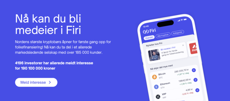 Norska Kryptobörsen Firi Stängde Övertecknad Emission På Två Dagar