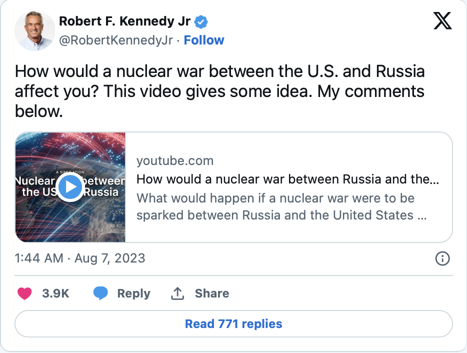RFK JR: En Ny Period Med Biden Riskerar Kärnvapenkrig...
