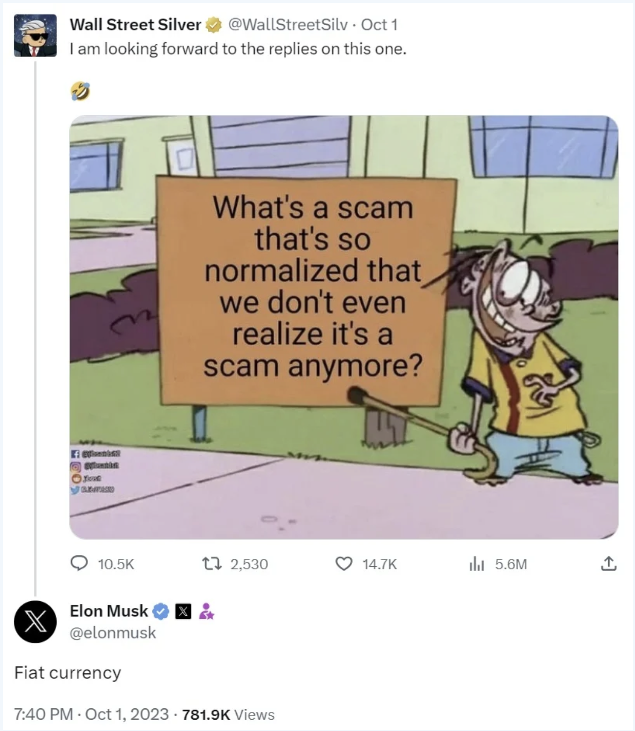 Elon Musk: FIAT Currency Är En Scam