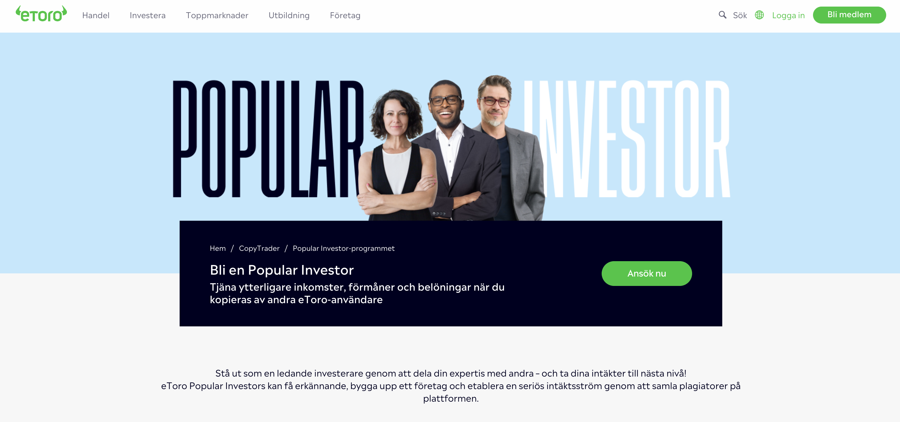 eToro popular investor