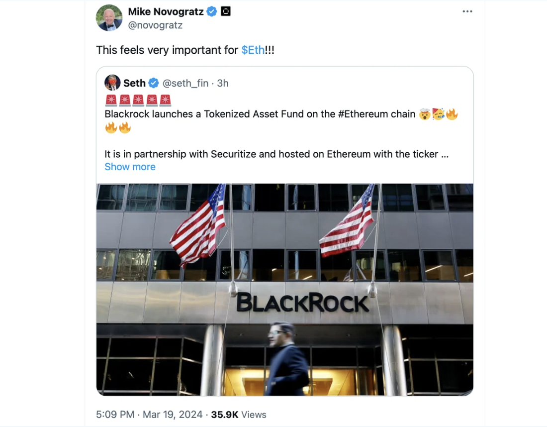 Blackrock Lanserar BUIDL - En Egen Tokeniserad Fond