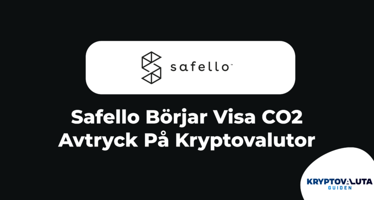 Safello börjar visa CO2 avtryck på kryptovalutor