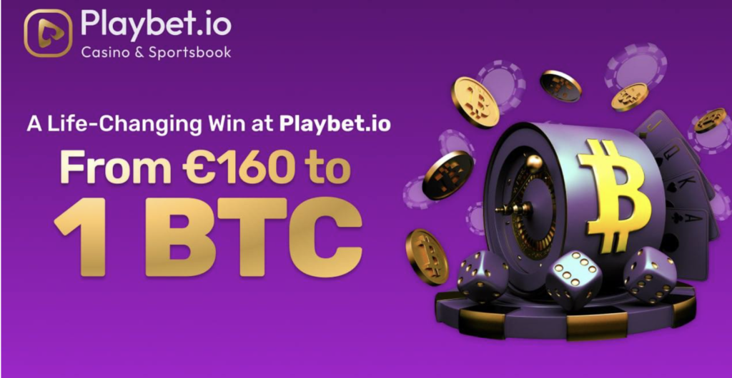 En spelare hos Playbet satsade 160 Euro och vann en BTC – det vill säga 1,2 MSEK