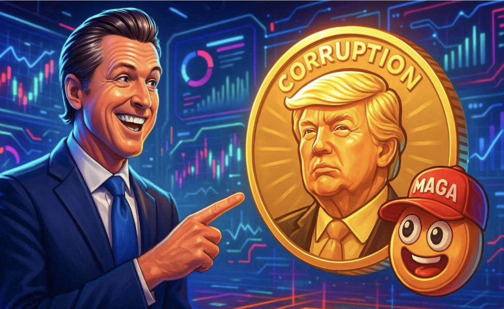 Gavin Newsom hånar Donald Trump och lanserar "Trump Corruption Coin"