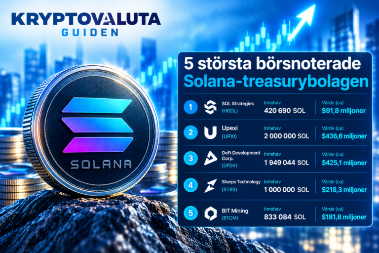 Världens största Solana Treasury bolag – topp 5