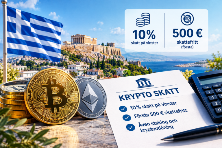 Grekland föreslår 10 procents skatt på kryptovinster med första 500 euro skattefria