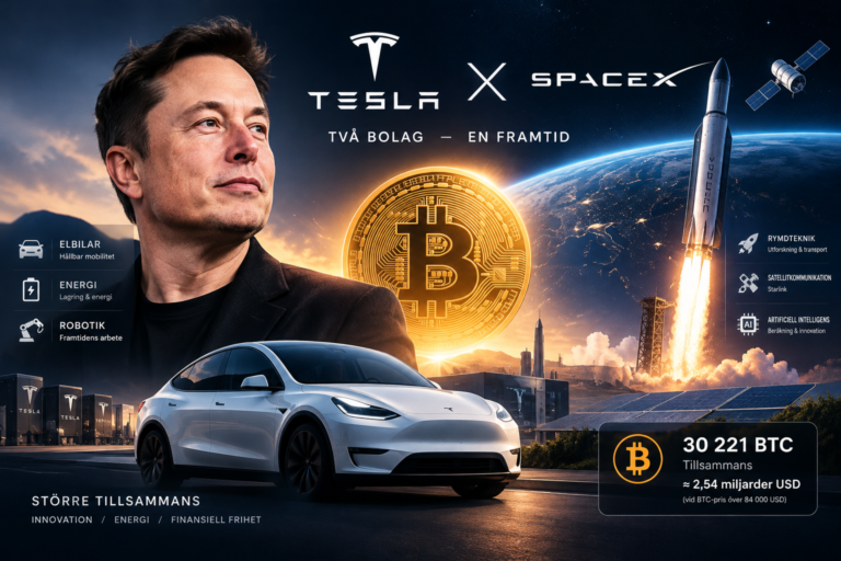 En Tesla och SpaceX fusion skulle skapa en bitcoin-jätte med 30 221 BTC