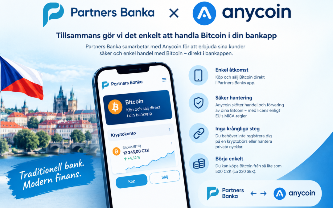 Tjeckisk bank börjar erbjuda bitcoin direkt i bankappen